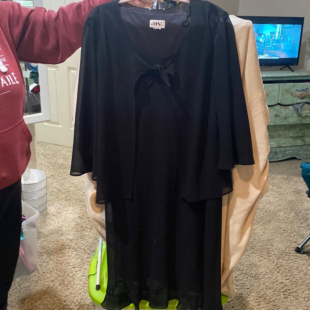 Fits like xl jbs ltd dress with sheer jacket black